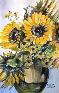Sunflowers in Pot